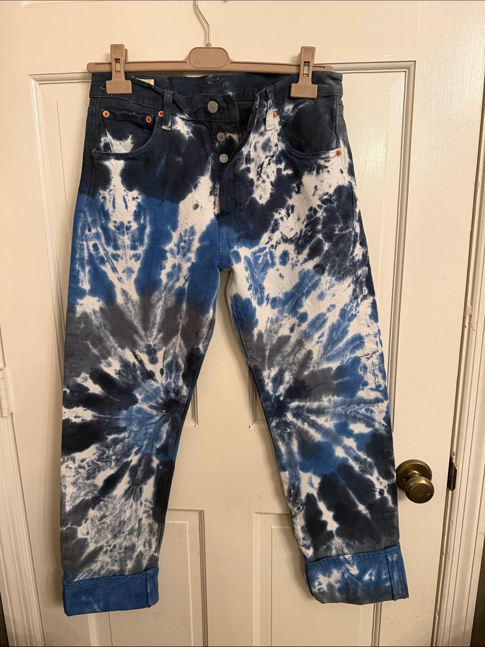 Levi's 501 Tie-Dye Blue & White Women's Jeans size 30